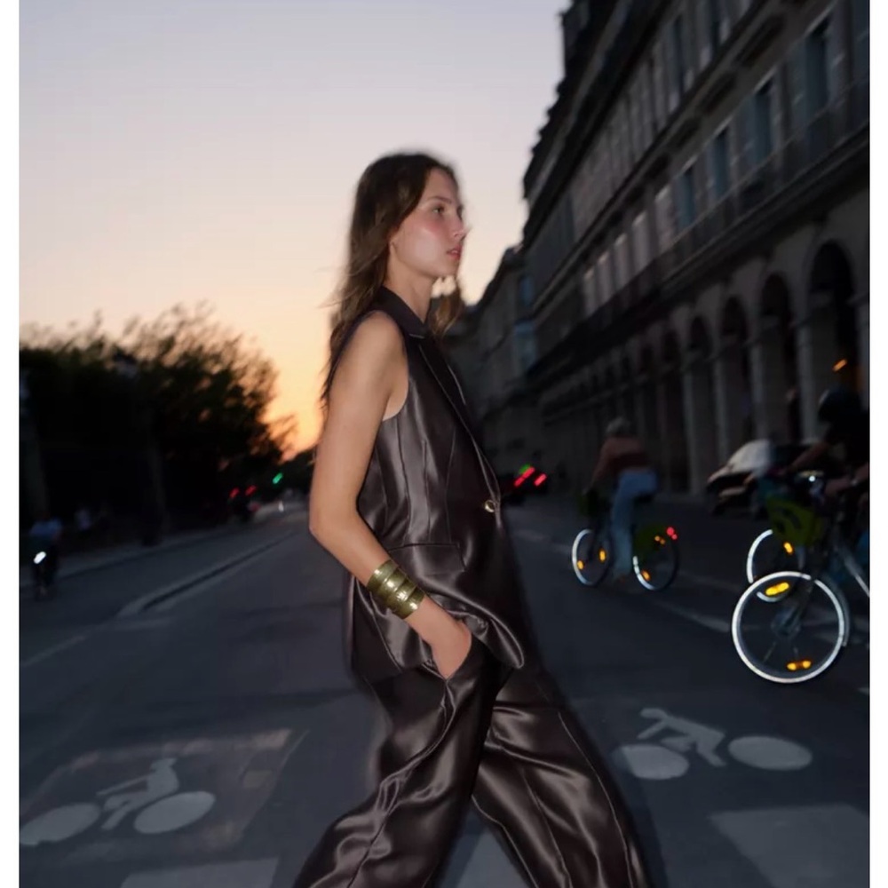 SATIN STRAIGHT LEG PANTS